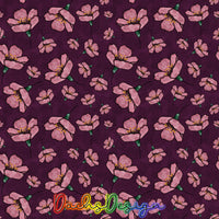 Cherry blossom on dark plum -  NON-EXCLUSIVE Seamless Pattern