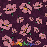 Cherry blossom on dark plum -  NON-EXCLUSIVE Seamless Pattern