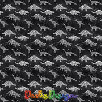 Monochrome Floral Dinosaurs- NON-EXCLUSIVE Seamless Pattern