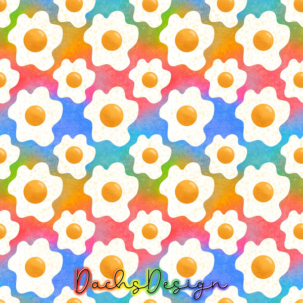 Fried Eggs on Rainbow - NON-EXCLUSIVE Seamless Pattern