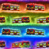 Rainbow Fire Engines - NON-EXCLUSIVE Seamless Pattern