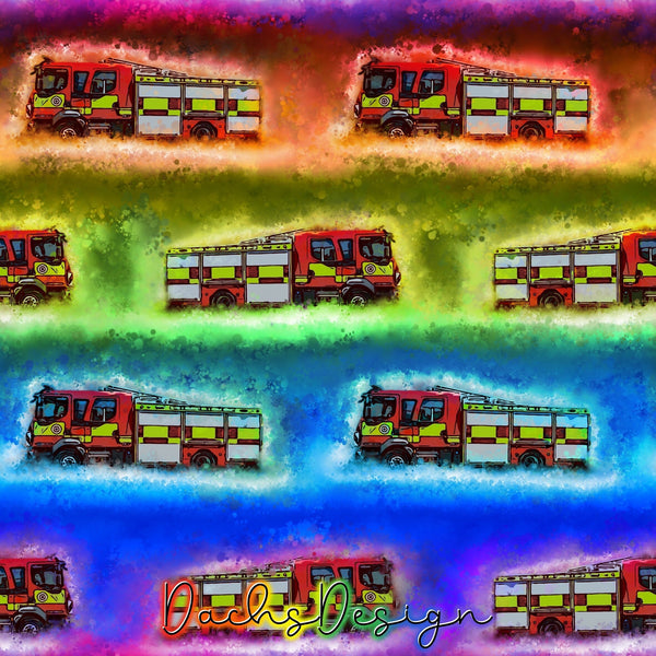 Rainbow Fire Engines - NON-EXCLUSIVE Seamless Pattern