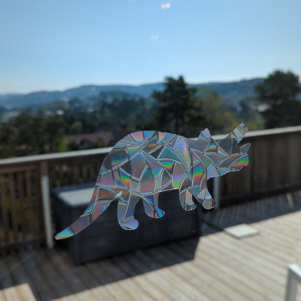 Triceratops Dinosaur Rainbow Suncatcher