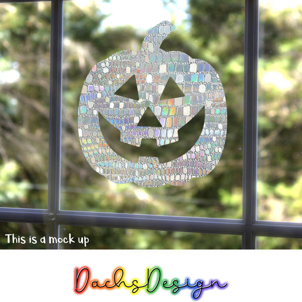 Large Halloween Pumpkin Rainbow Suncatcher