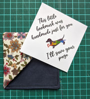 Floral Fabric Corner Bookmark