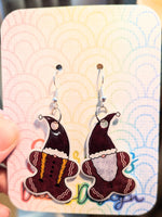 Christmas Gingerbread Gnome Earrings