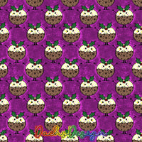 Christmas Puddings on purple - NON-EXCLUSIVE Seamless Pattern