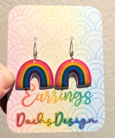 Colourful Rainbow Dangly Earrings