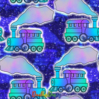 Galactic Steam Train on blue - NON-EXCLUSIVE Seamless Pattern