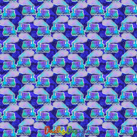 Galactic Steam Train on blue - NON-EXCLUSIVE Seamless Pattern